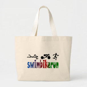 TRI Triathlon-Schwimmen-Fahrrad SCHWARZER Jumbo Stoffbeutel