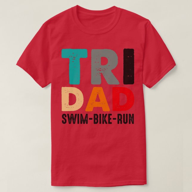 Tri Vater SwimBikeLauf Witziges Vater T-Shirt (Design vorne)