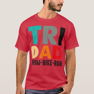 Tri Vater SwimBikeLauf Witziges Vater T-Shirt
