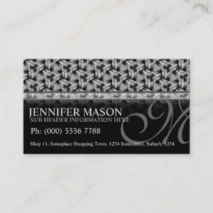 Tri Weave Black+White Muster Business Cards Visitenkarte