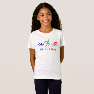 Tri wie ein Mädchentriathlon-Gang T-Shirt