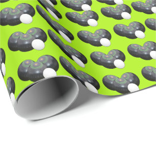 Triad of Precision: Rasenbowls Trio-Jack auf Limon Geschenkpapier