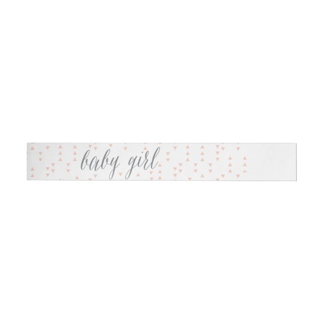 Triangle bébé fille rose et gris Étiquette de adre (Individuel)