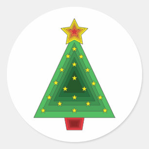 Triangle Christmas Tree Runder Aufkleber