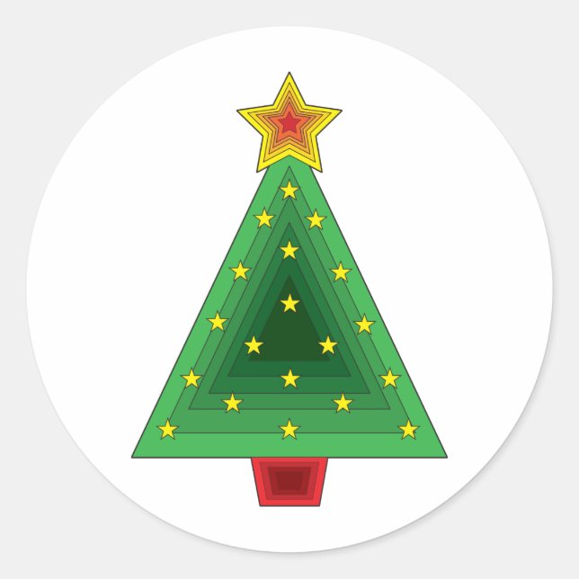 Triangle Christmas Tree Runder Aufkleber (Vorderseite)