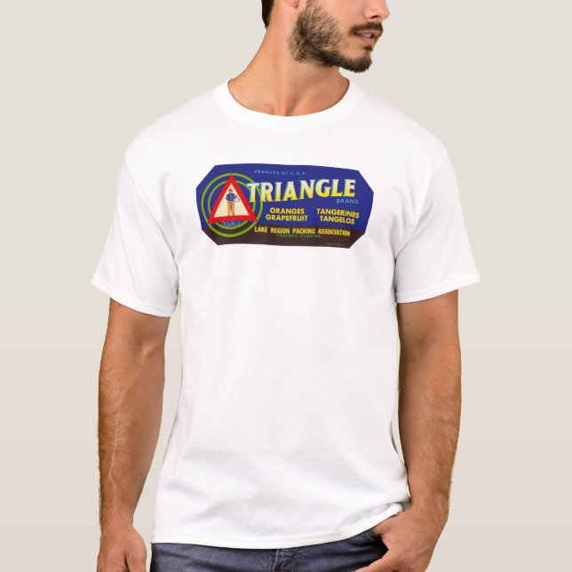 Triangle citrus - Vintages Fruchtkäfigetikett T-Shirt (Vorderseite)