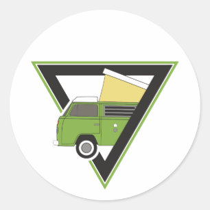 Triangle Classic Camper van Runder Aufkleber