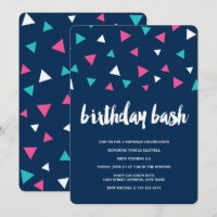 Triangle Confetti Anniversaire Fête Invitation
