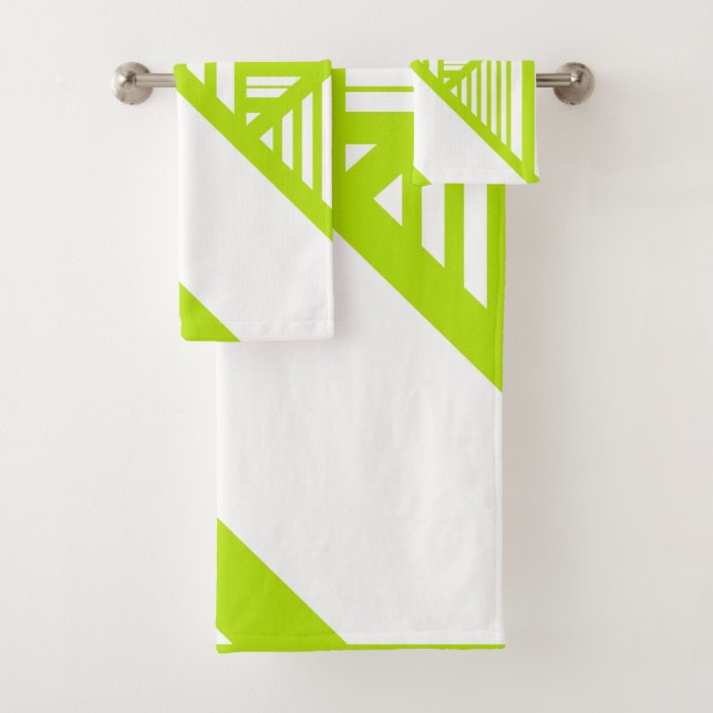 Triangle en Lime Vert et Blanc (En situation)