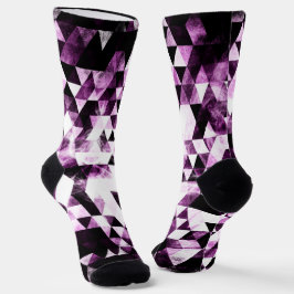 Triangle Geometric Vibranred Pink Smoky Galaxy Socken