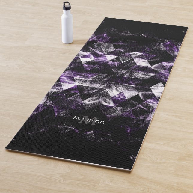 Triangle Geometrie Lila Smoky-Muster Monogram Yogamatte (Beispiel)