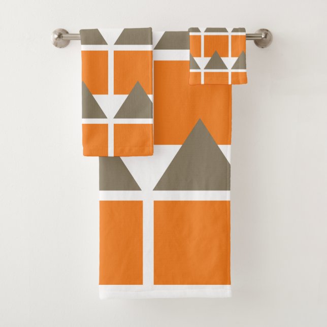 Triangle géométrique Carré gris orange (En situation)