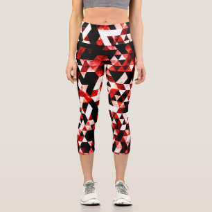 Triangle Geometry Vibranred Smoky Galaxy Muster Capri Leggings