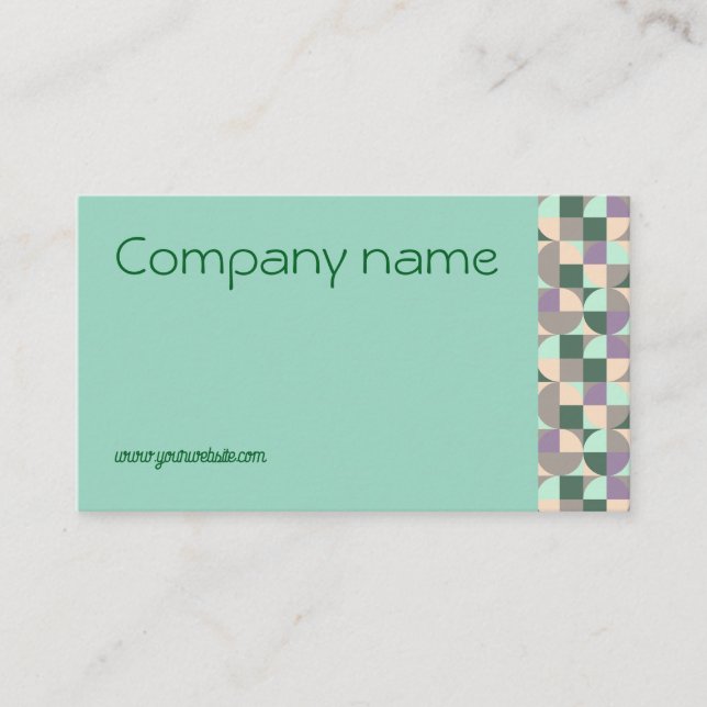 Triangle green türkis grau QR Business Card Visitenkarte (Vorderseite)