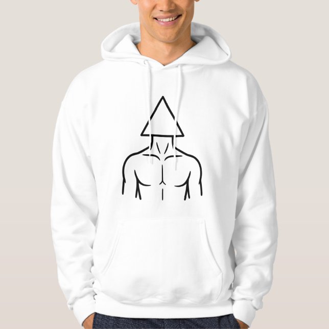 Triangle Head Line Art – Minimalist Abstract Torso Hoodie (Vorderseite)