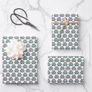 Triangle keltic Knoten design Wrapping Paper Sheet Geschenkpapier Set