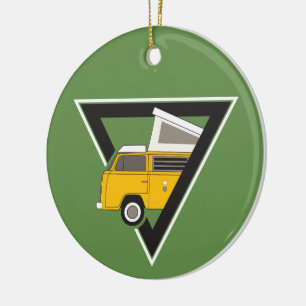 Triangle, klassischer Gelber Bus Keramik Ornament