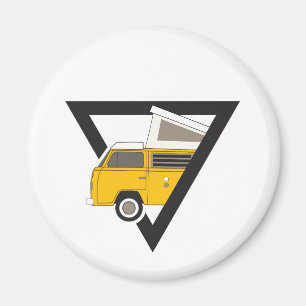 Triangle, klassischer Gelber Bus Magnet