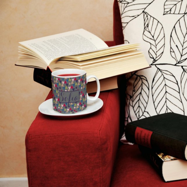 Triangle kreisförmiger Name grau Kaffeetasse (Von Creator hochgeladen)