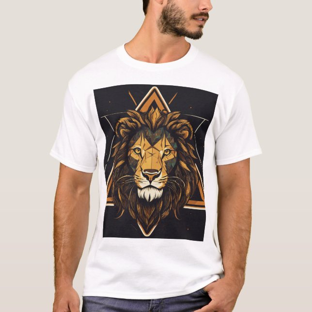 Triangle Lion Graphic T - Shirt - Bold & Unique De (Vorderseite)