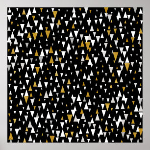 Triangle Modern Art - Black Gold Poster