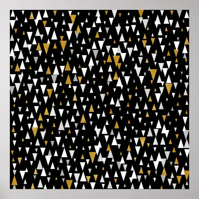 Triangle Modern Art - Black Gold Poster (Vorne)