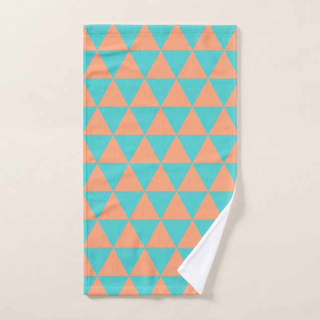 Triangle Muster Orange und Light Blue Handtuch (Handtuch)