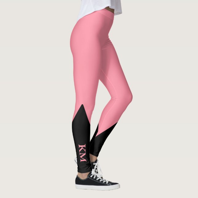 Triangle noir | Initiale | Leggings roses Saumons (Droite)