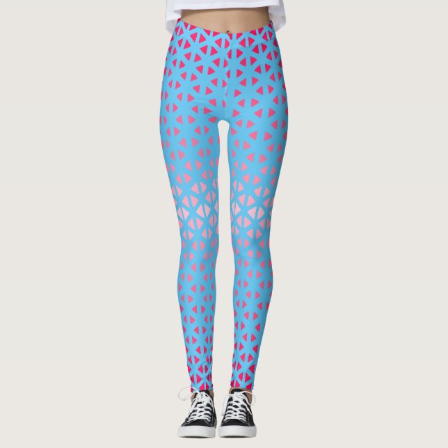 Triangle.Pattern.shade.pink.02 LBlue BG Leggings (Vorderseite)