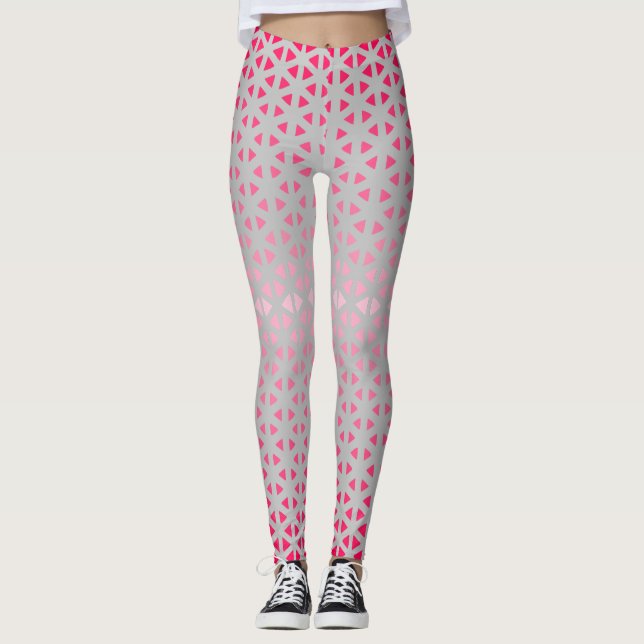 Triangle.Pattern.shade.pink.02 Lgrey BG-Leggings Leggings (Vorderseite)
