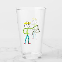 Triangle Playing Stickman Glas