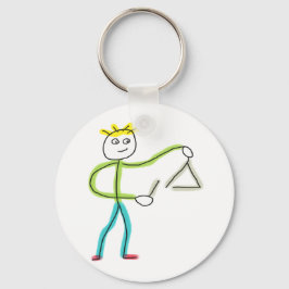 Triangle Playing Stickman Schlüsselanhänger