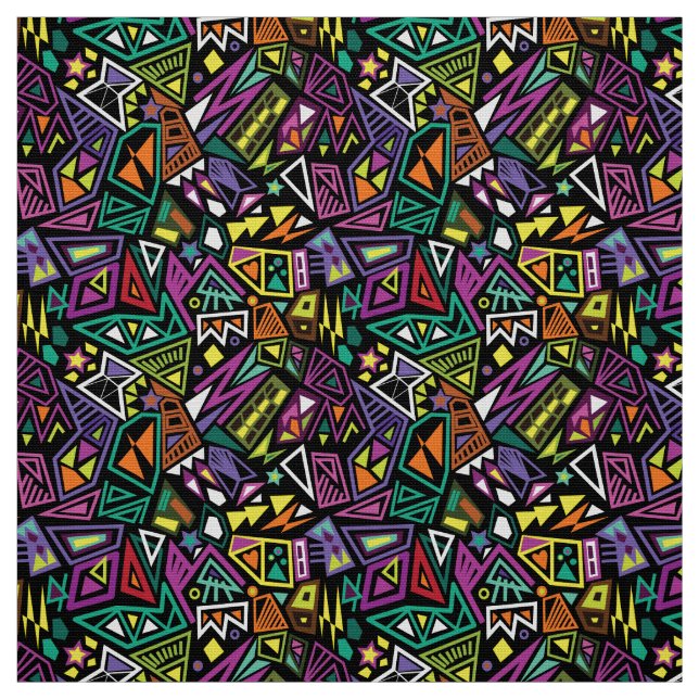 Triangle Pop ist cool, schwarz-grün Stoff (Muster)