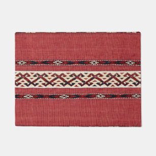 Triangle Strip Kilim Rot Schwarz-weiß  Fußmatte