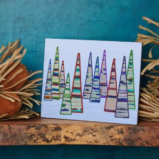 Triangle Tree Forest Tabletop Plaque with Easel Fotoplatte