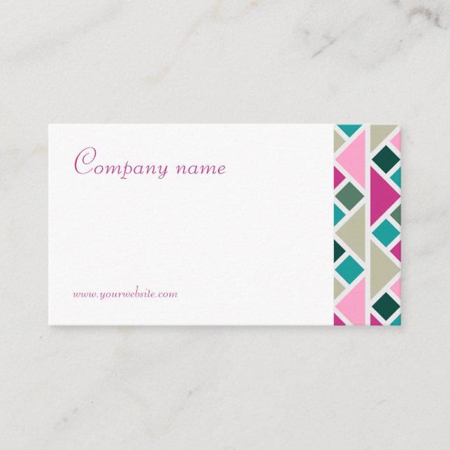 Triangle turquoise fuchsia QR Business Card Visitenkarte (Vorderseite)
