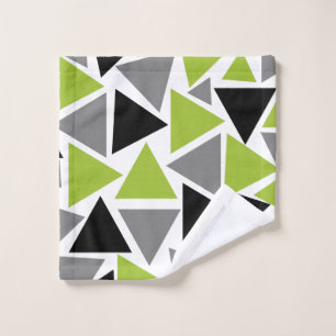 Triangles aléatoires Lime Vert gris noir blanc