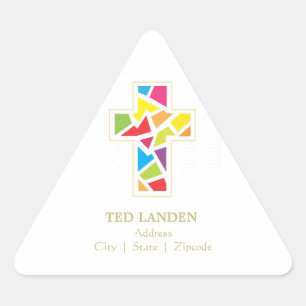 Triangulaire Baptême   Sticker d'adresse/de préférence de la pr
