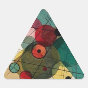Triangulaire Cercles Kandinsky dans un Sticker Cercle