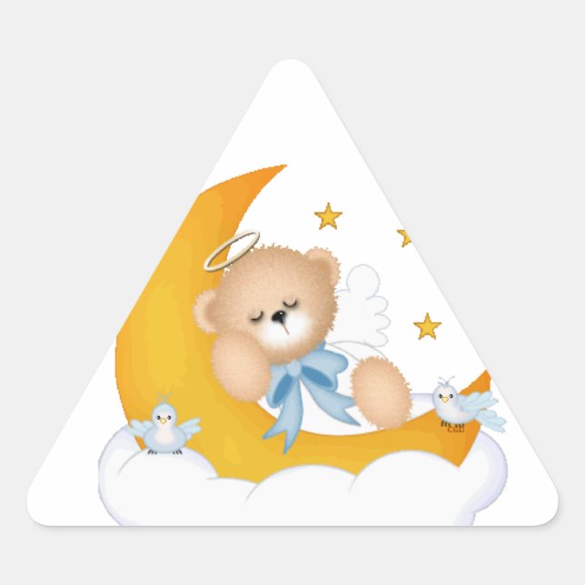 Triangulaire Dormir sur le Sticker de la Lune (Devant)