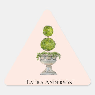 Triangulaire Élégant aquarelle Boxwood Topiary sticker