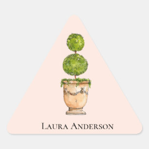 Triangulaire Élégant aquarelle Boxwood Topiary sticker