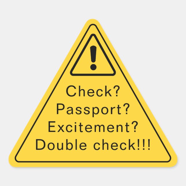 Triangulaire Funny Party Warning Sticker | Yellow Caution Sign  (Devant)