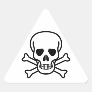 Triangulaire Sticker crâne et os croisés