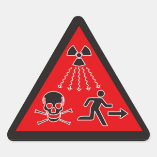 Triangulaire Sticker d'avertissement de rayonnement - Style ONU