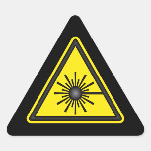 Triangulaire Sticker d'avertissement laser jaune et noir
