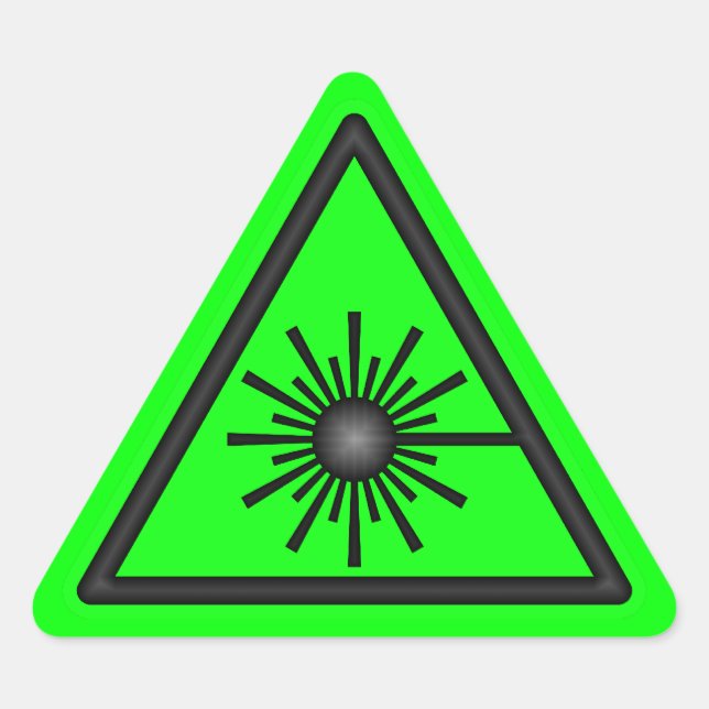 Triangulaire Sticker d'avertissement laser vert (Devant)