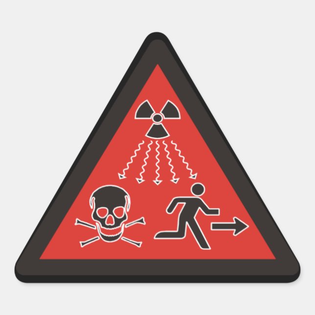 Triangulaire Sticker de symbole de rayonnement (Devant)