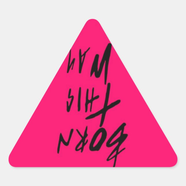 Triangulaire Sticker Triangle Rose de cette façon (Devant)