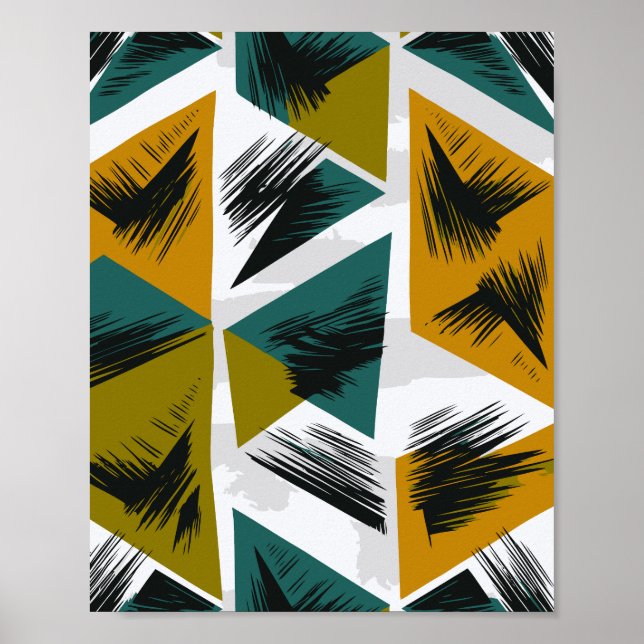 Triangular and Angular Forms in Earthy Colors Poster (Vorne)